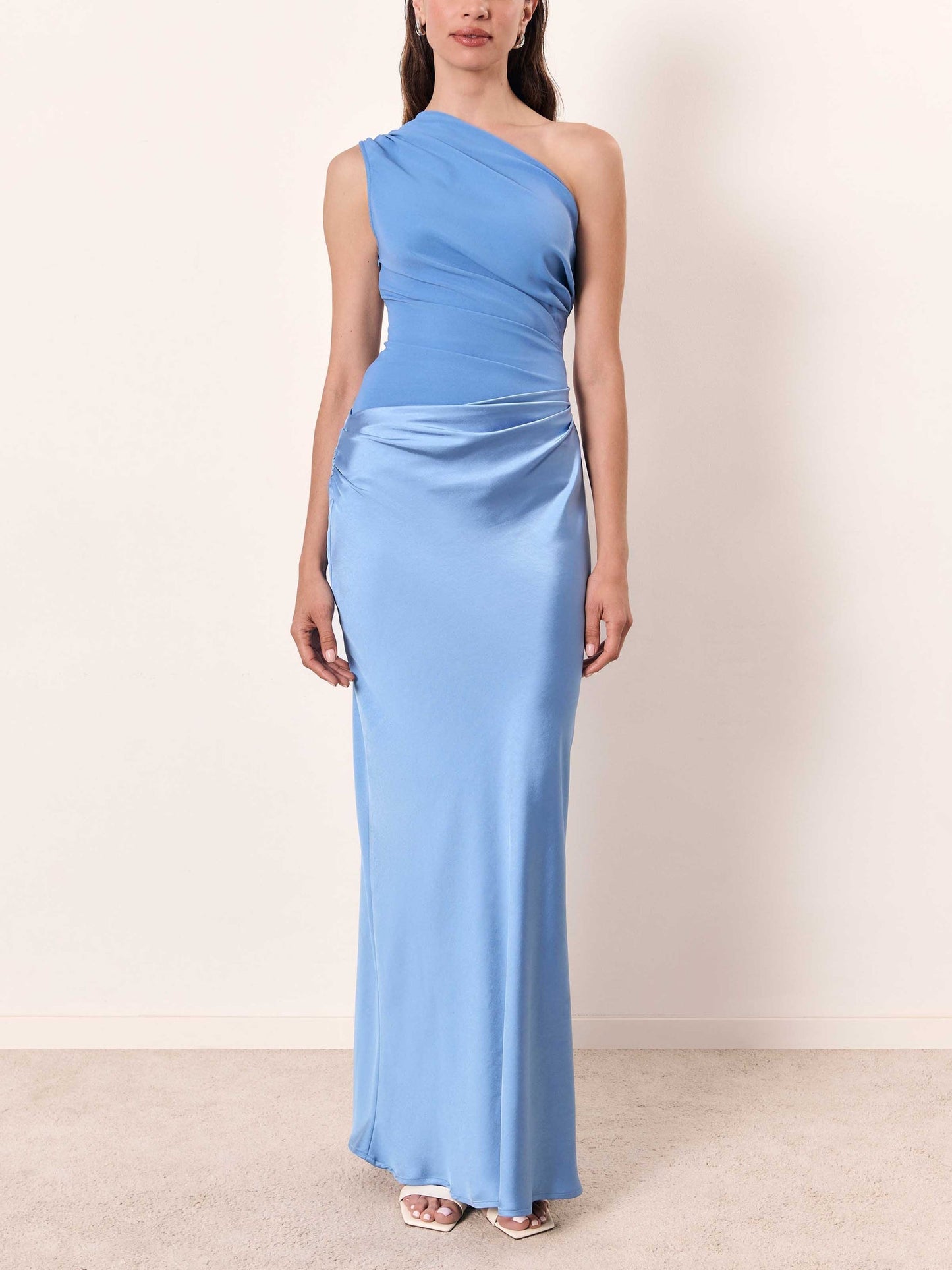 Anita | Women's Satin One Shoulder Maxi Dress – Wedding Guest Gown 8