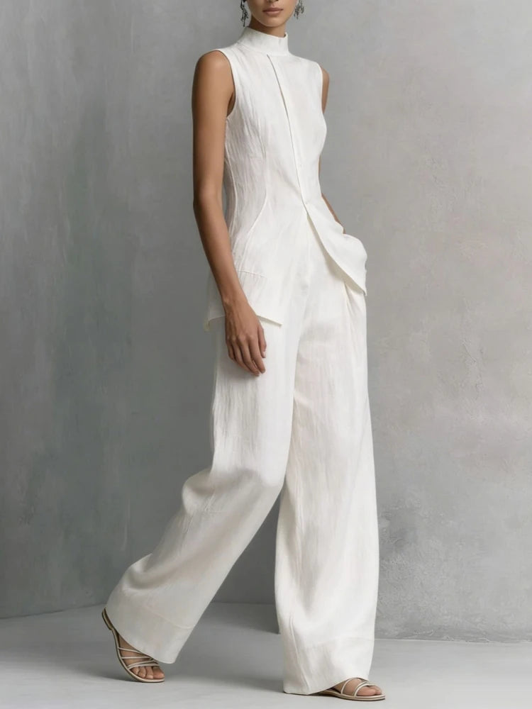 Leah Sleeveless Linen Pant Set 3