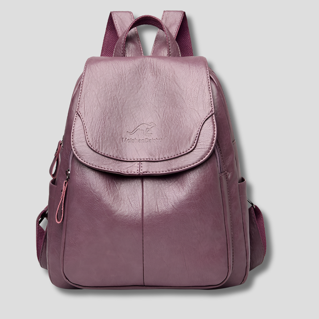 Nora Leather Backpack | Women's Anti-Theft, Embossed Detail 9