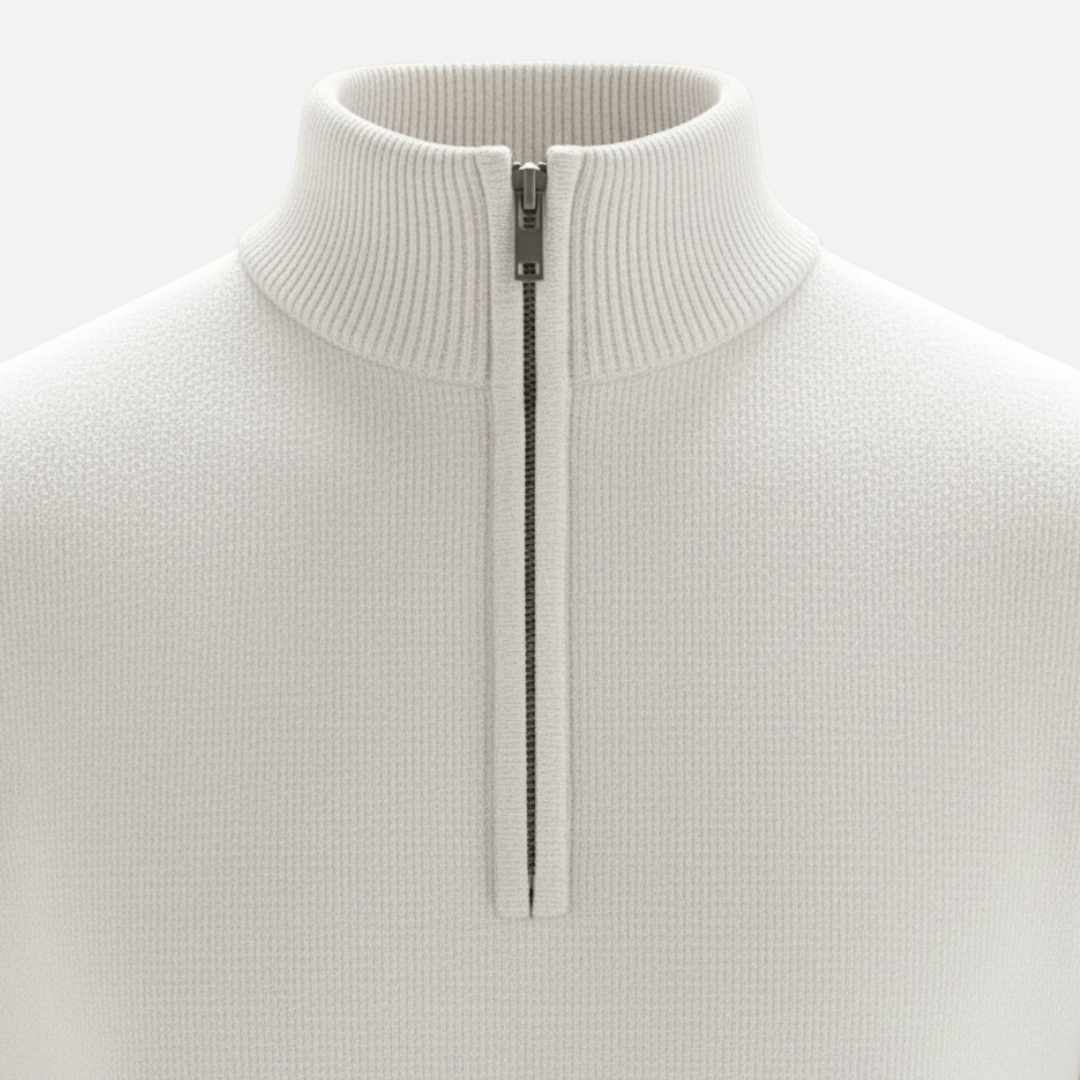 Men’s Half-Zip Sweater – Classic Knit Half-Zipper