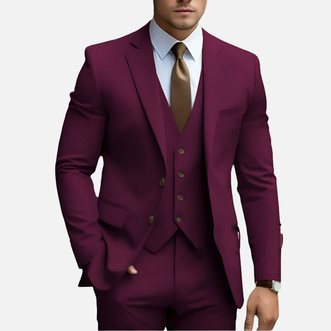 Men’s Tailored Smart Dress Three-Piece Suit