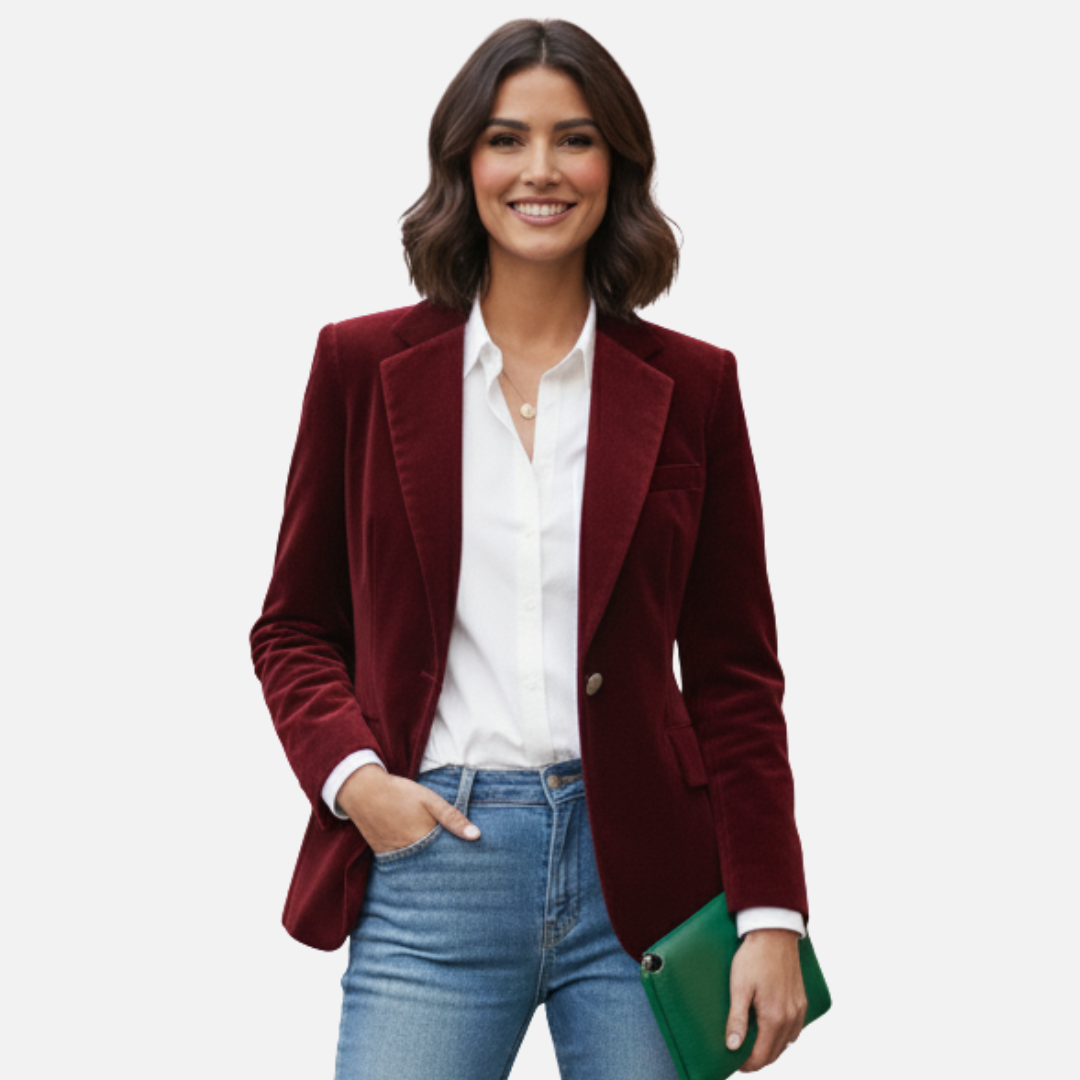 Women’s Velvet Blazer – Elegant Tailored Jacket