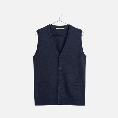 Men’s Classic Knit Button Up Vest - Cardigan