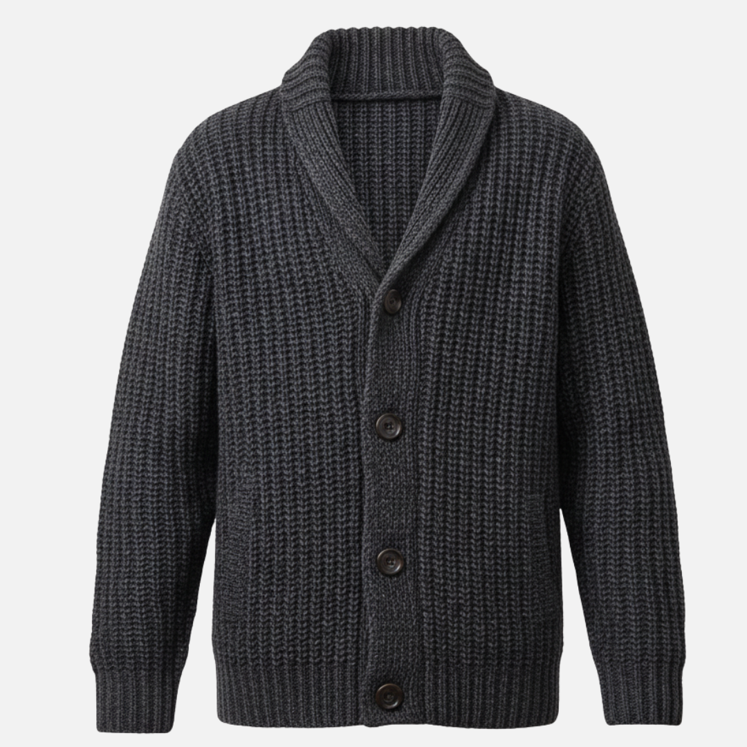 Men’s Collar Knit Cardigan – Classic Button-Up Sweater