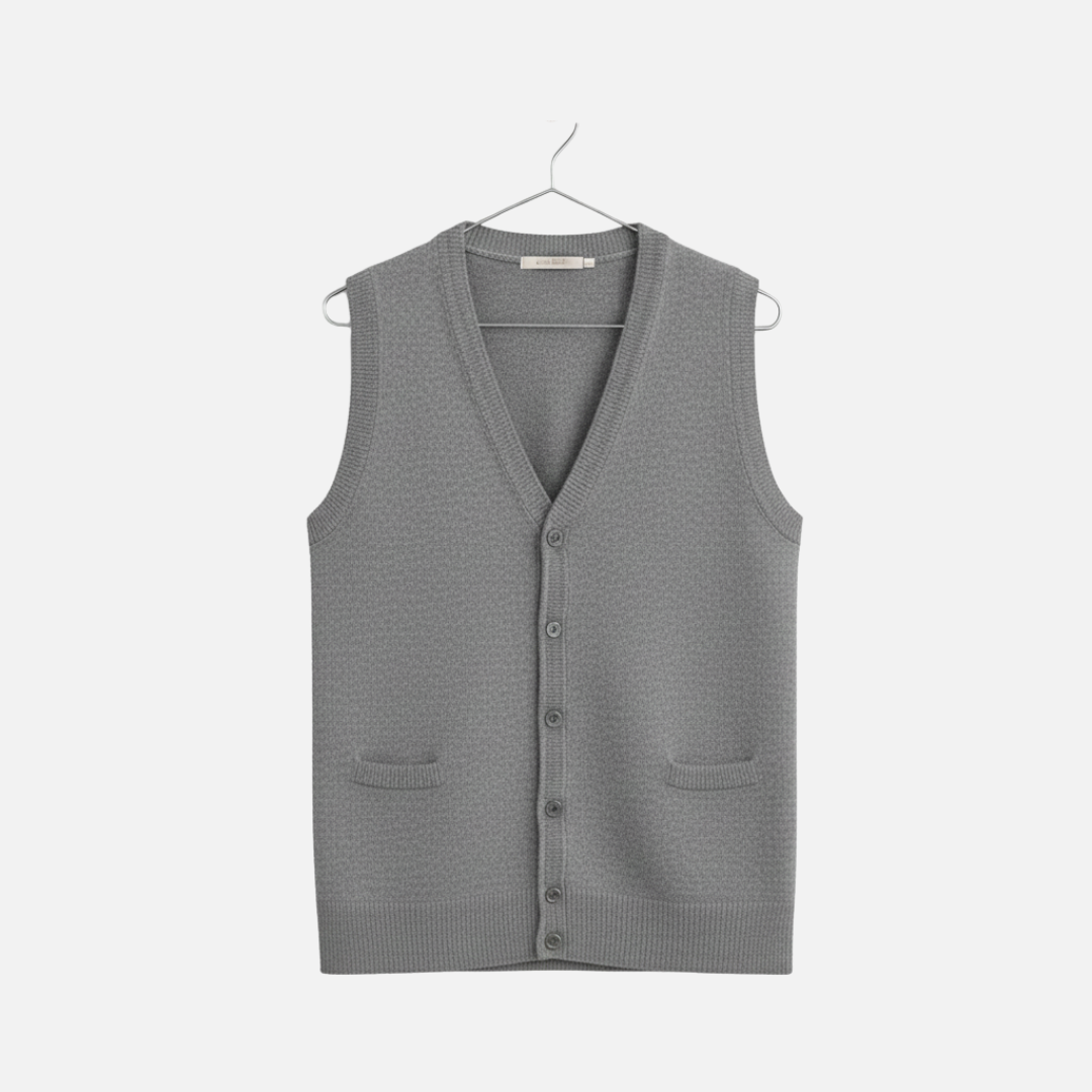 Men’s Classic Knit Button Up Vest - Cardigan