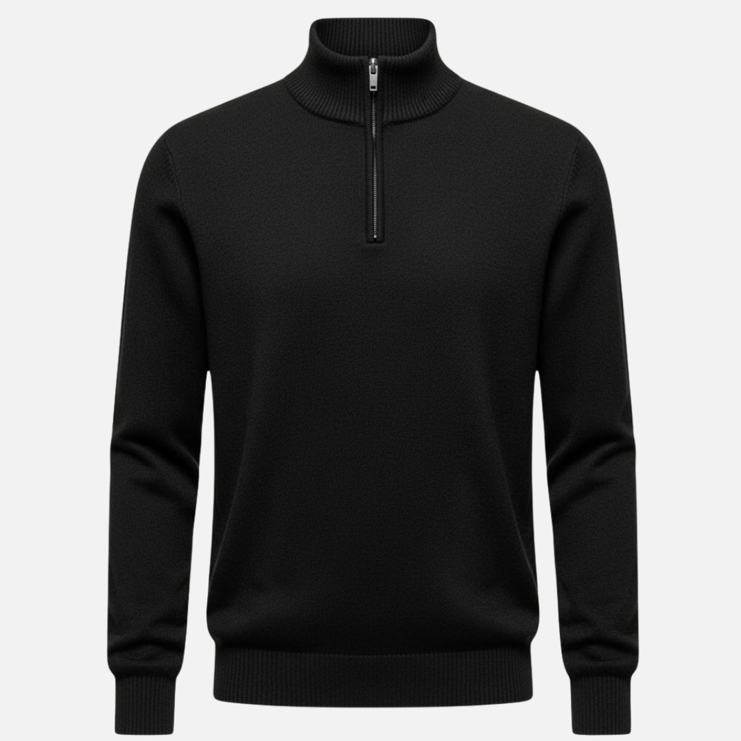 Men’s Half-Zip Sweater – Classic Knit Half-Zipper