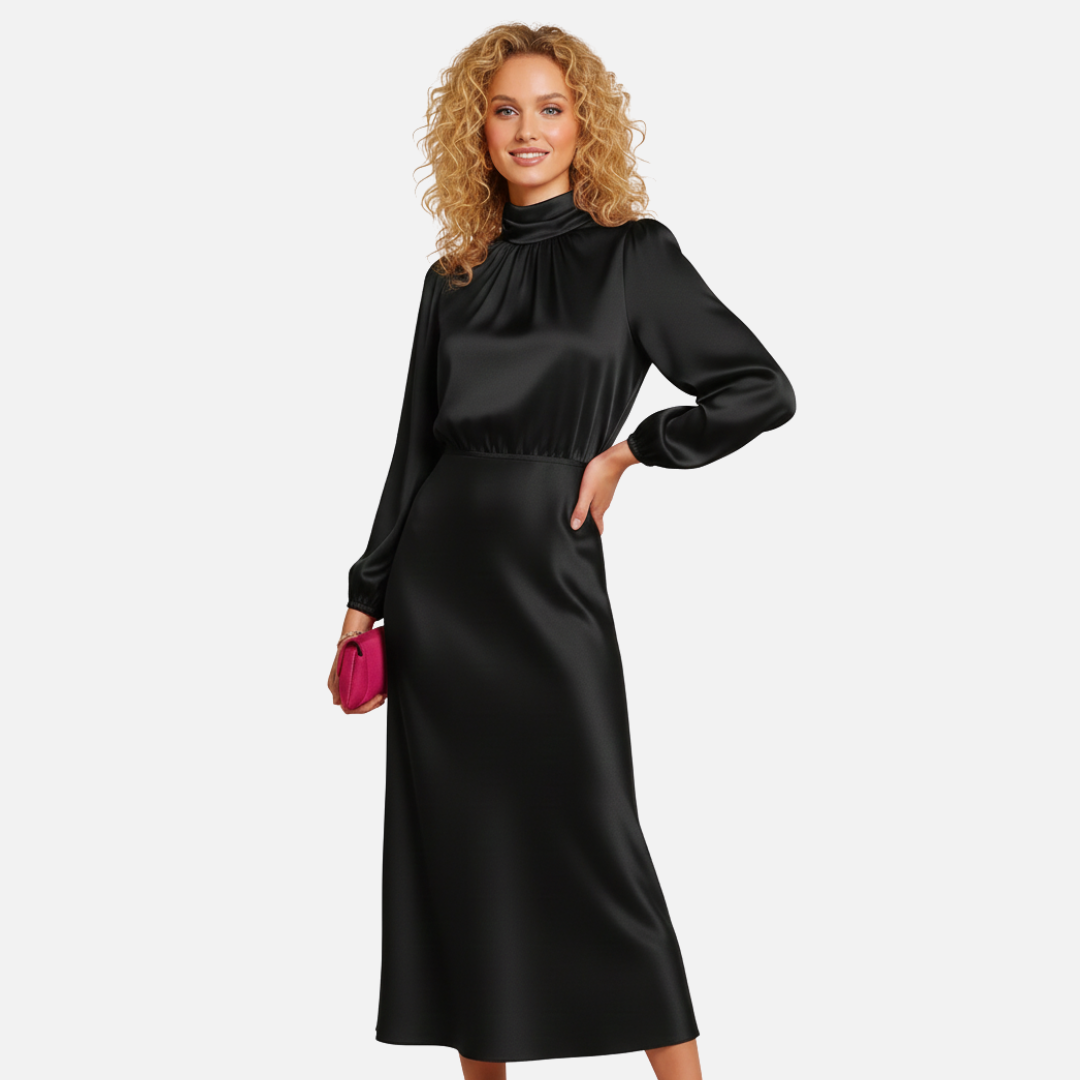 Women’s Elegant Satin Midi Dress