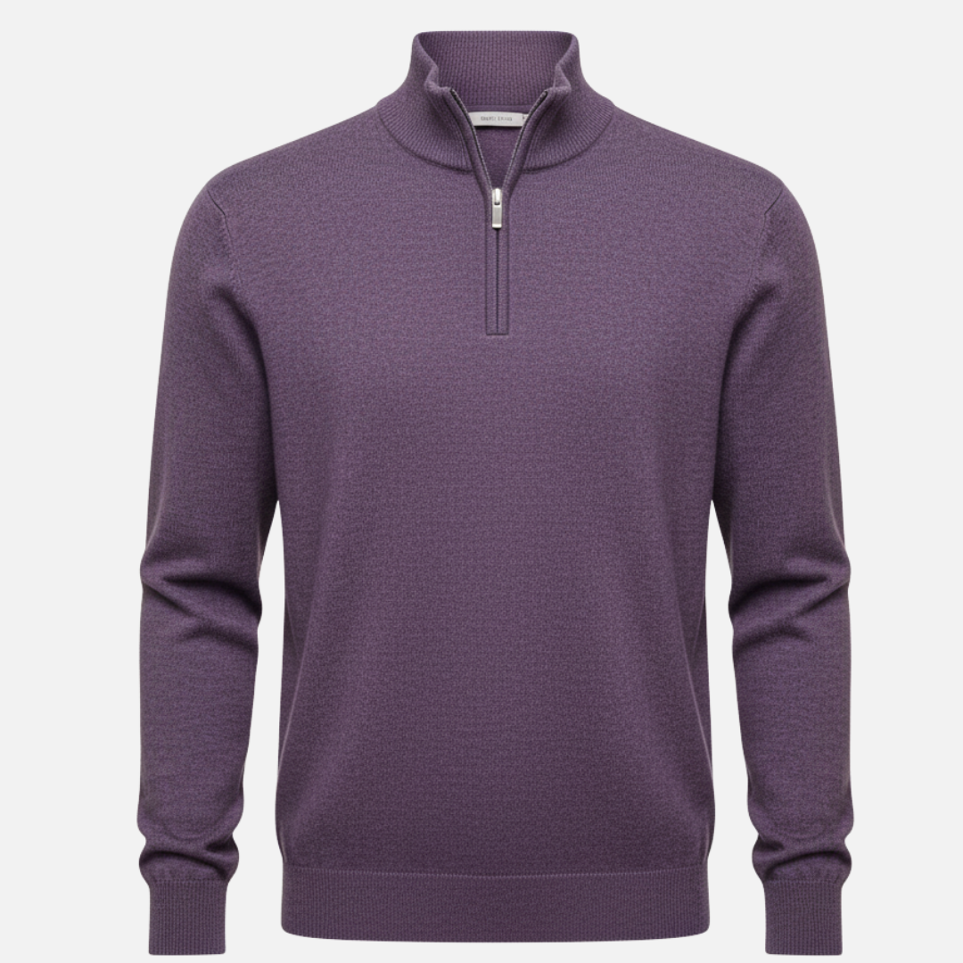 Men’s Half-Zip Sweater – Classic Knit Half-Zipper