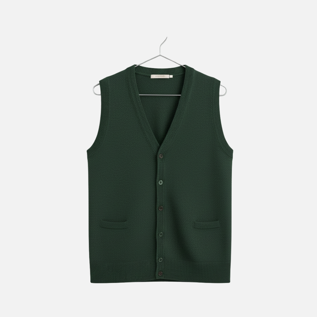 Men’s Classic Knit Button Up Vest - Cardigan