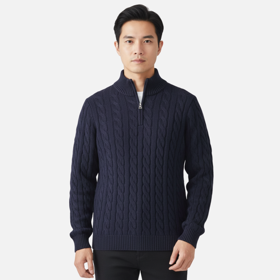 Men's Merino Wool Quarter Zip Jumper