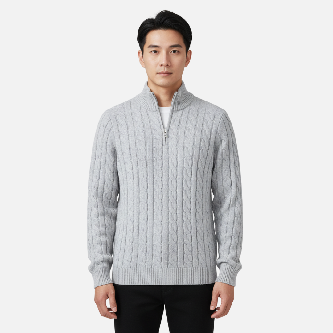 Men's Merino Wool Quarter Zip Jumper
