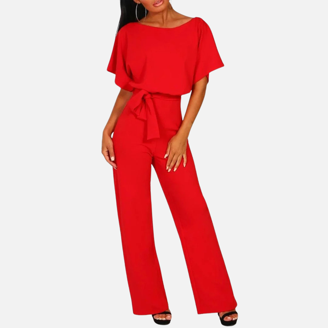 Women's Wide-Leg Belted Summer Jumpsuit
