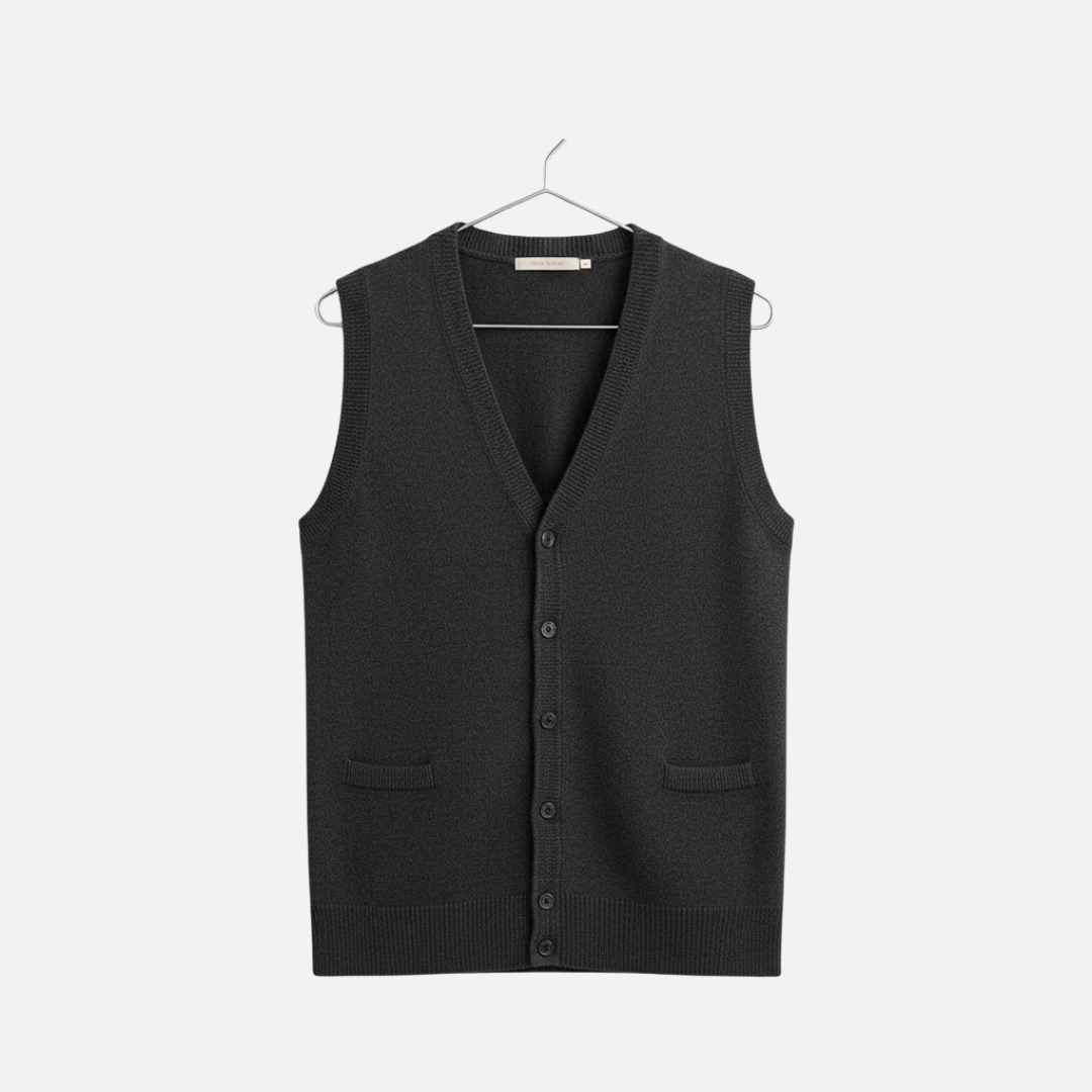 Men’s Classic Knit Button Up Vest - Cardigan