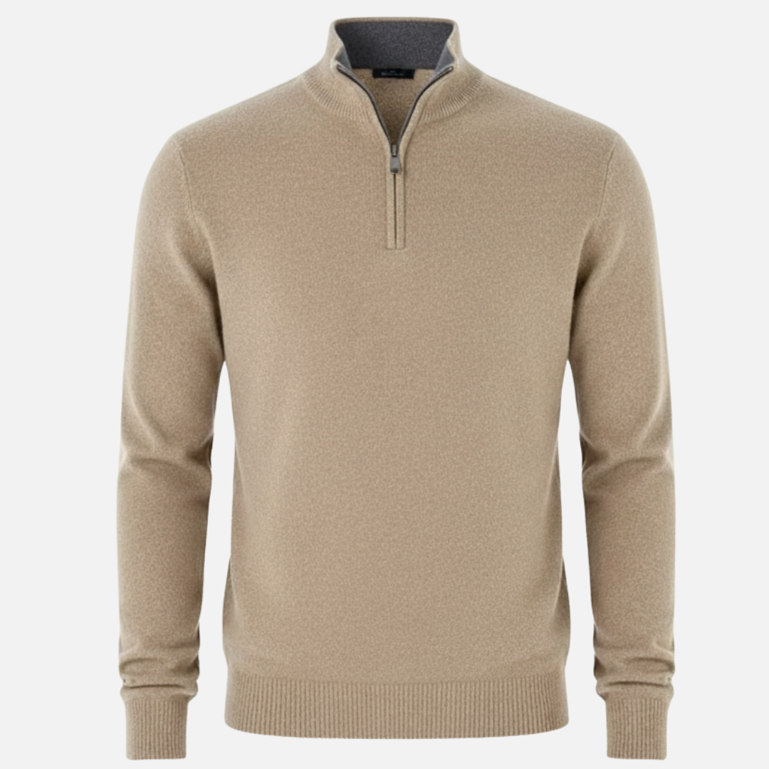 Men’s Half-Zip Sweater – Classic Knit Half-Zipper