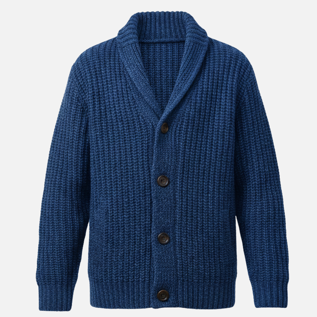 Men’s Collar Knit Cardigan – Classic Button-Up Sweater