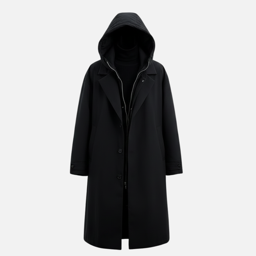 Men’s Waterproof Trench Coat – Classic Long Windbreaker