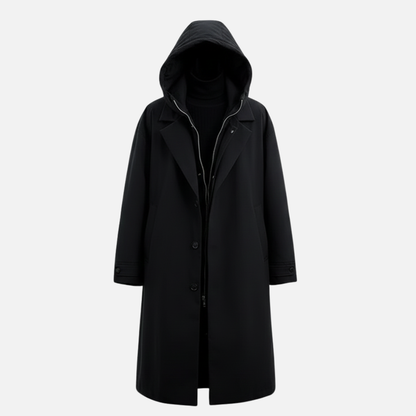 Men’s Waterproof Trench Coat – Classic Long Windbreaker
