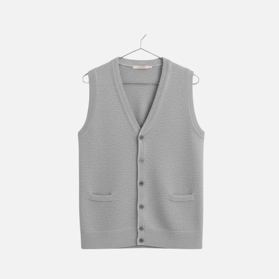 Men’s Classic Knit Button Up Vest - Cardigan