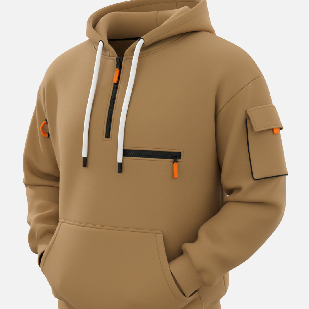 Men’s Two-Piece Tracksuit Set Casual Hoodie & Cargo Joggers