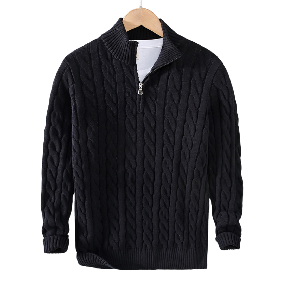Men’s Cable Knit Quarter Zip Sweater
