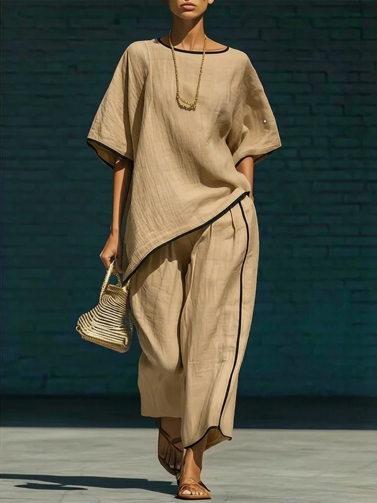Anila Linen Cropped Pant Set 5