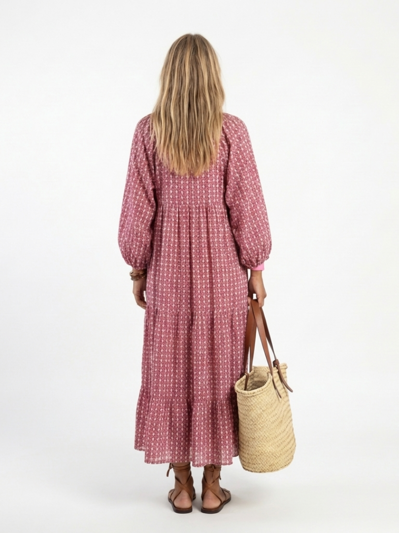 Arlette Midi Dress | Geometric Print, Long Sleeve 2