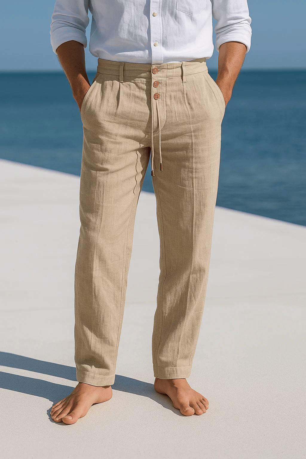 BREATHABLE LINEN TROUSERS FOR MEN 2