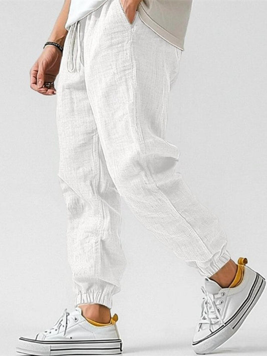 COTTON LINEN JOGGERS FOR MEN 0
