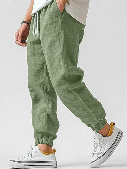 COTTON LINEN JOGGERS FOR MEN 2