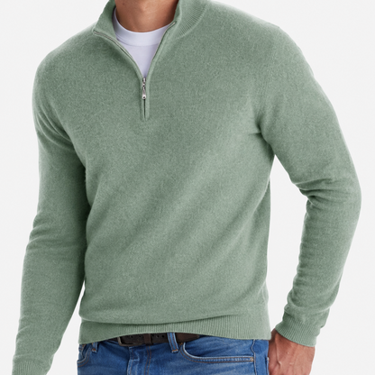 Men’s Half-Zip Sweater – Classic Knit Half-Zipper