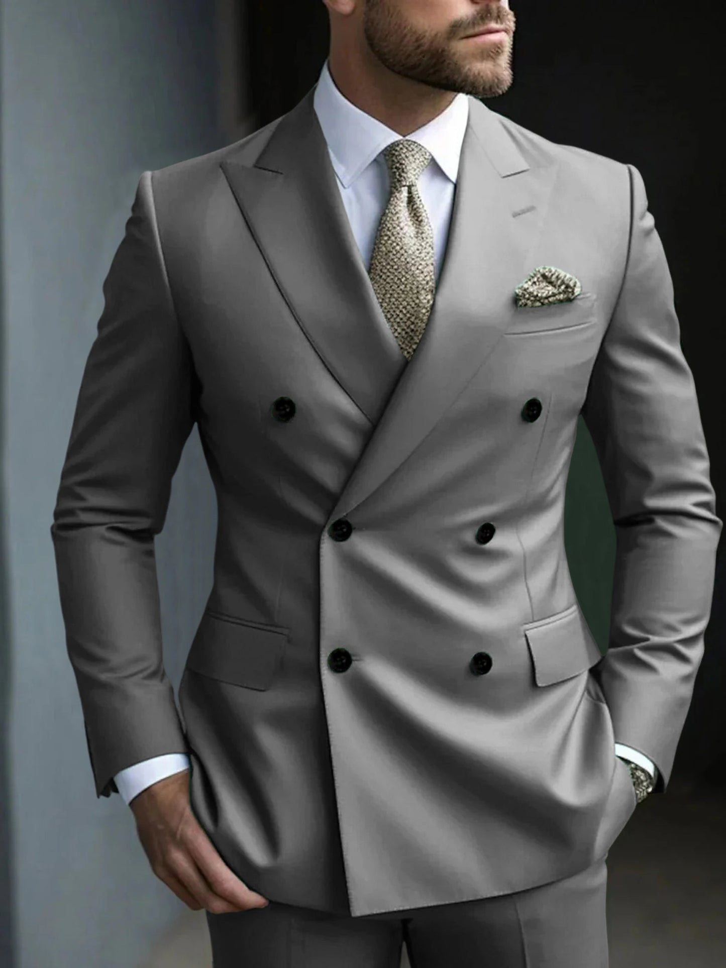 DOUBLE BREASTED SUIT FOR MEN 13