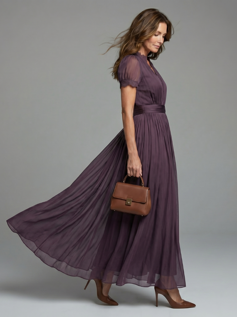 Elysia White Maxi Dress | Lightweight, Gathered Waist, Keyhole Neckline 1