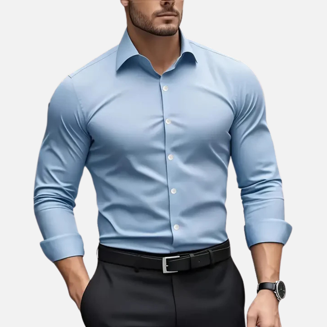 Men's Slim-Fit Long Sleeve Dress Shirt