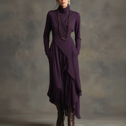 Kara Pleated Maxi Dress | Soft Breathable Fabric, High Neckline, Plus Size Available 0