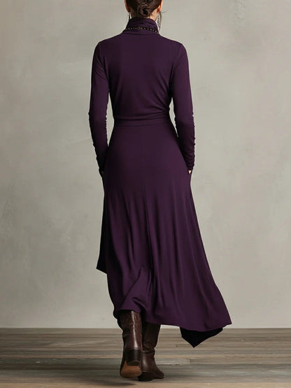 Kara Pleated Maxi Dress | Soft Breathable Fabric, High Neckline, Plus Size Available 1