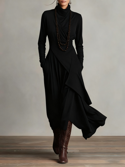 Kara Pleated Maxi Dress | Soft Breathable Fabric, High Neckline, Plus Size Available 3