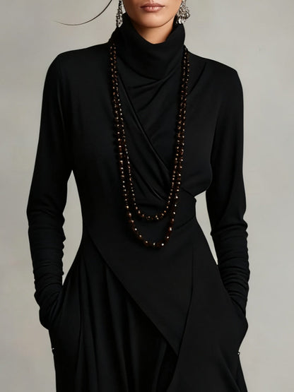 Kara Pleated Maxi Dress | Soft Breathable Fabric, High Neckline, Plus Size Available 4