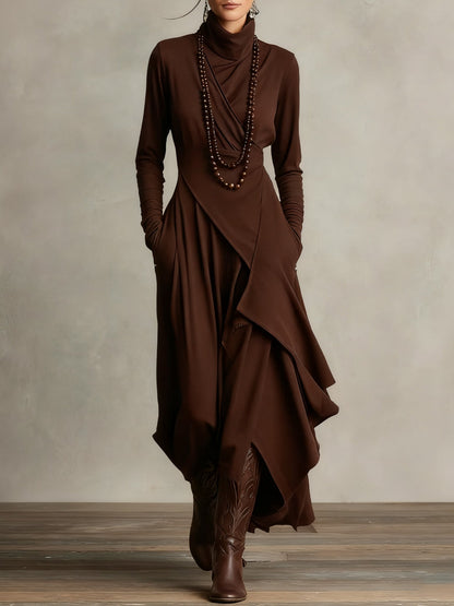 Kara Pleated Maxi Dress | Soft Breathable Fabric, High Neckline, Plus Size Available 6
