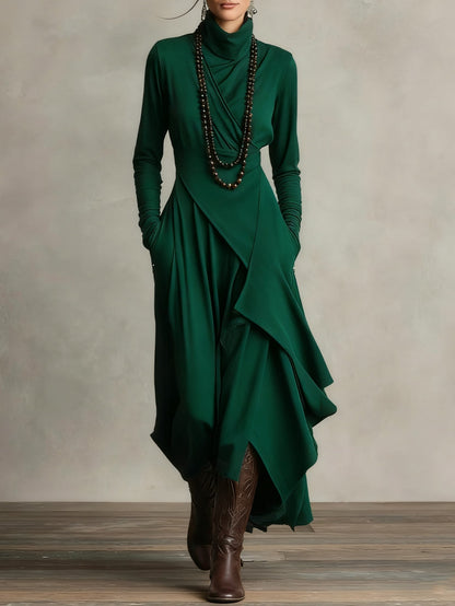 Kara Pleated Maxi Dress | Soft Breathable Fabric, High Neckline, Plus Size Available 8