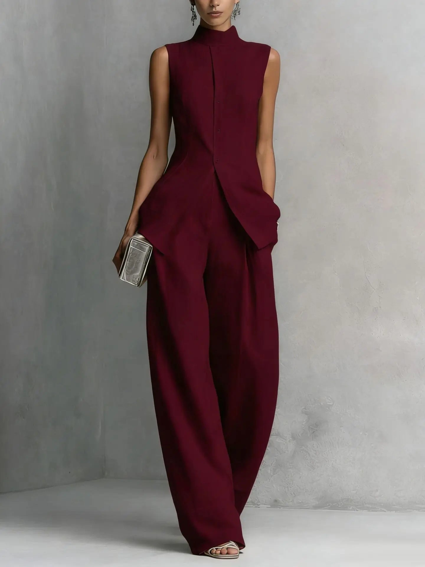 Leah Sleeveless Linen Pant Set 2