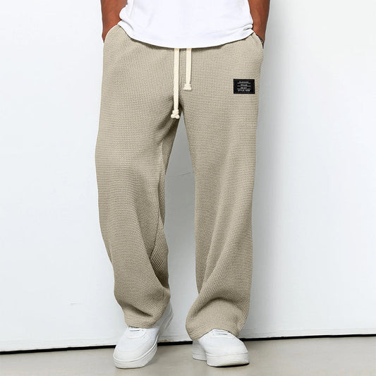 Men’s Waffle Knit Jogger Pants with Drawstring Waist 0