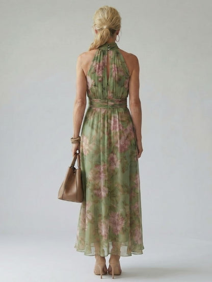 Mirelle Midi Dress | Floral Pattern, Sleeveless Halter Neckline 3