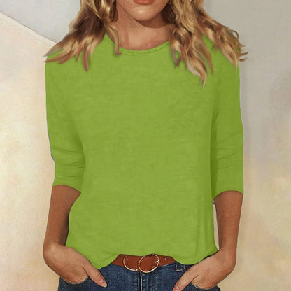 Nora Women's Long Sleeve Tee | Soft Cotton Crew Neck, Relaxed Fit 8