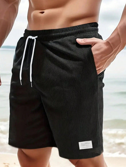 Ribbed Shorts with Drawstring for Men 8