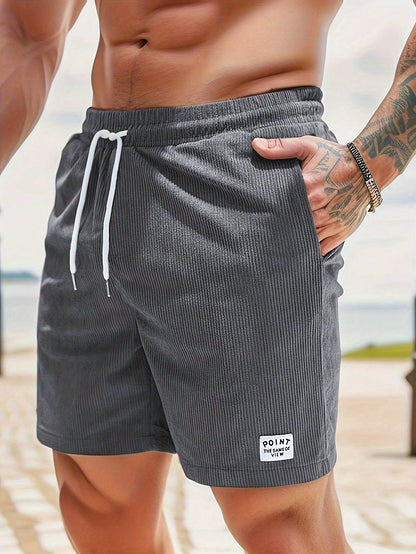 Ribbed Shorts with Drawstring for Men 9