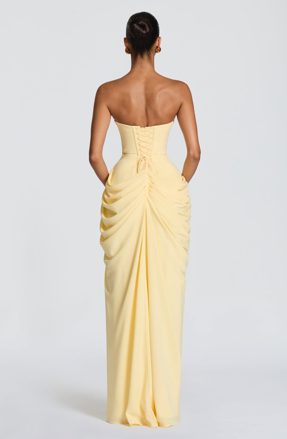Strapless Maxi Dress with Ruched Waist for Women 8