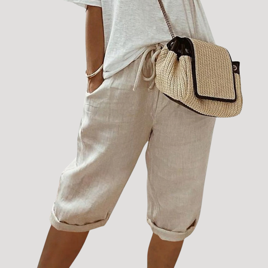 Women’s Casual Linen Bermuda Shorts 0