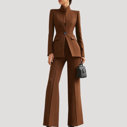 Women’s Elegant Blazer Trouser Suit Two-Piece Set 4