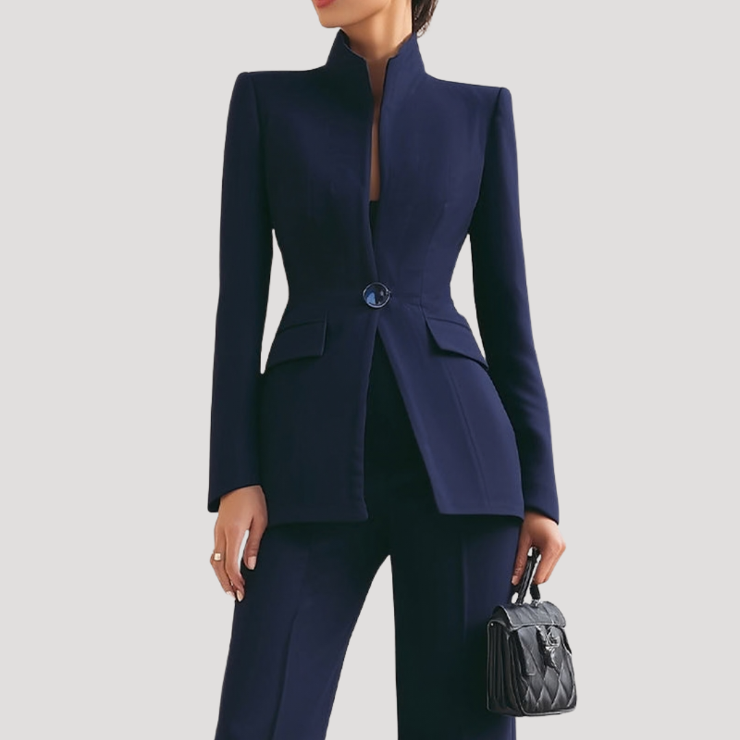 Women’s Elegant Blazer Trouser Suit Two-Piece Set 5