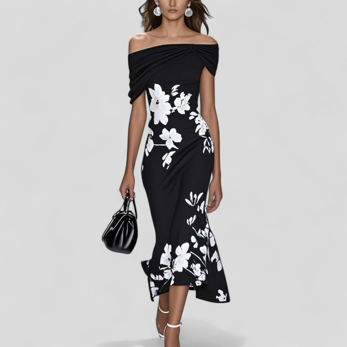 Women's Floral Off-Shoulder Midi Dress 2
